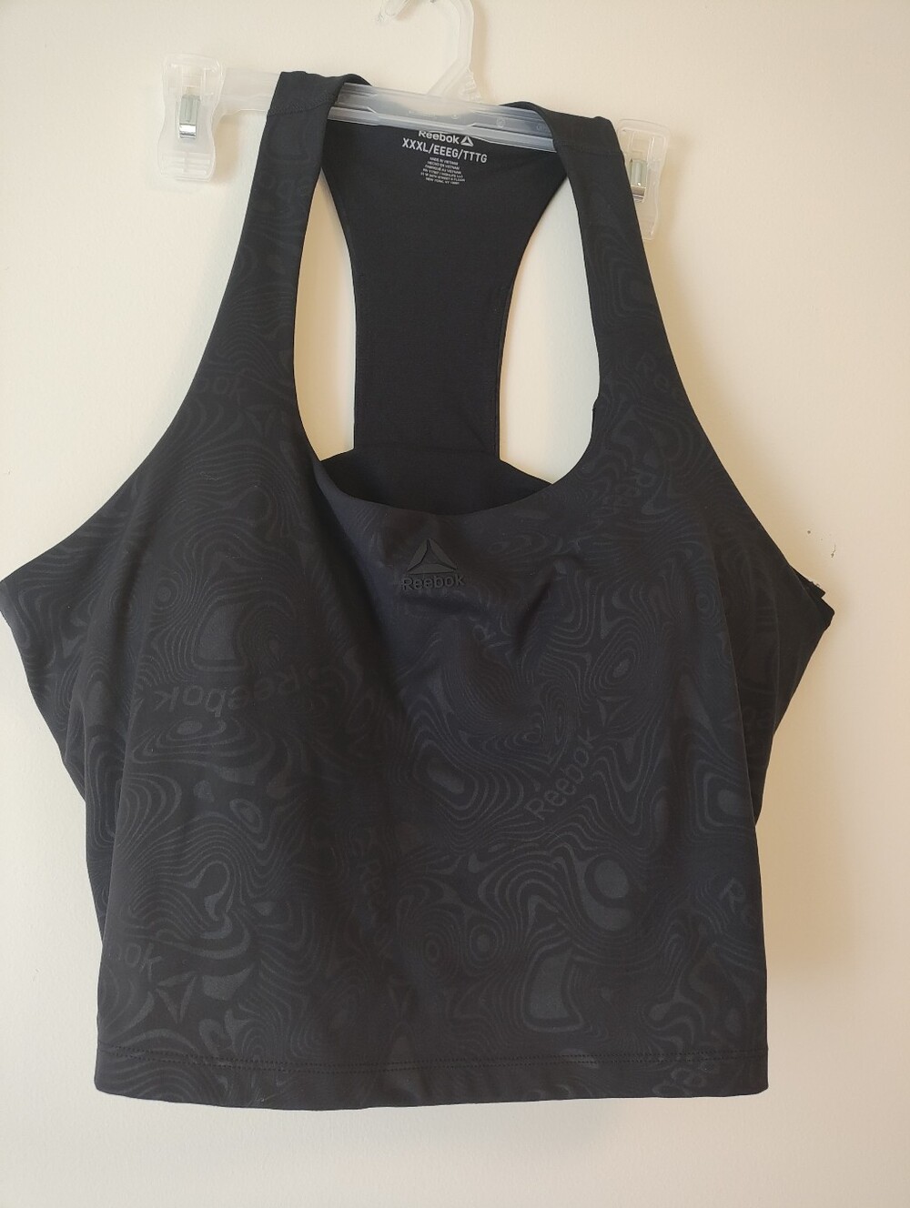 Reebok Black Patterned Racerback Bralette